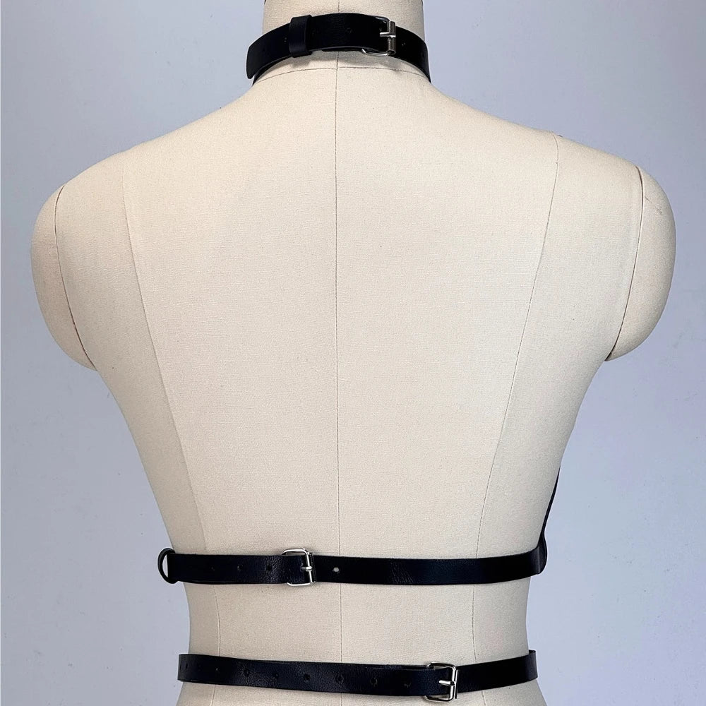 Women Fashion Sexy PU Leather Harness Belts Street Style Punk Belt Gothic Adjustable Body Bondage Harnesss Exotic Accessories
