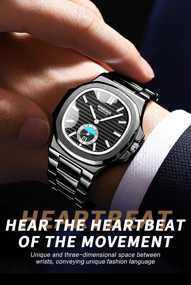 BINBOND New Casual Business Clock Men Luxury Quartz Watch Luminous Waterproof Date Fashion Quartz Wrist watches Relógio Homem