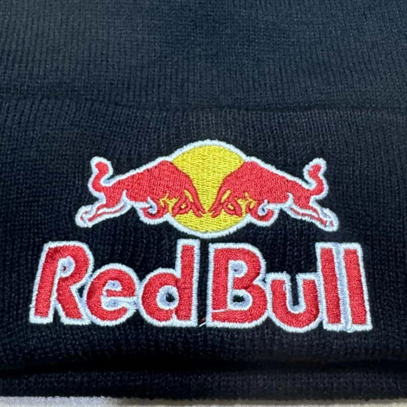 Embroidered Red Bull Knitted hat Beanie Winter Hat Unisex Warm Cap for Men And Women Red Bull Unclimbed Urine Hat