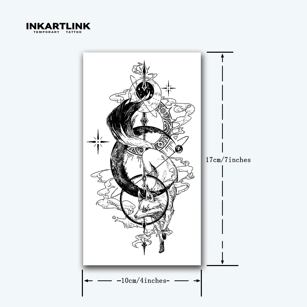 Fox Fairy temporary tattoo sticker, waterproof magic tattoo, lasts to 15 days fake tattoo, semi permanent tattoo