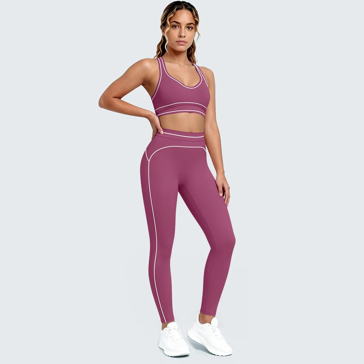 Women Fitness Yoga Sports Set Sexy Beautiful Back Yoga Bra Workout Top Summer Running Sports Bra High Waisted Push Up Yoga Pants