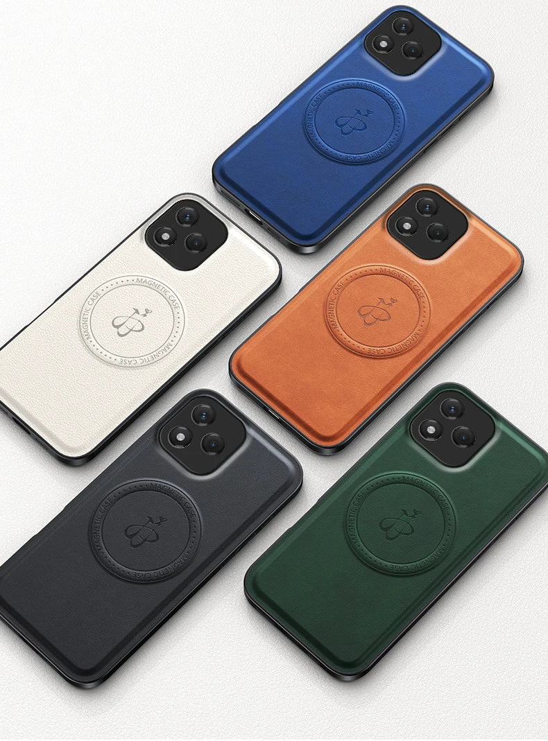 PU Leather Wireless Charging Magnetic Case for Honor 400 Lite 400 Pro 5G Protective Cover Hard Back Shell Coque