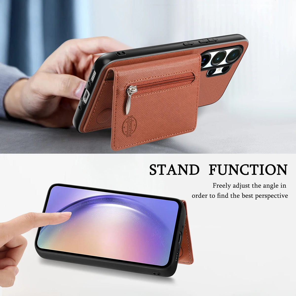Zipper Cards Wallet Leather Phone Case For Samsung Galaxy S26 S24 S23 S22 Ultra Plus S23 S26 S25FE Purse Card Holder Stand Cover