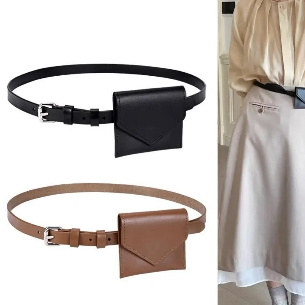 Leather Waist Belt Bag For Women Crossbody Waist Purse Fanny Pack Evening Clutch Mini Handbag Detachable Leather Waist Packs