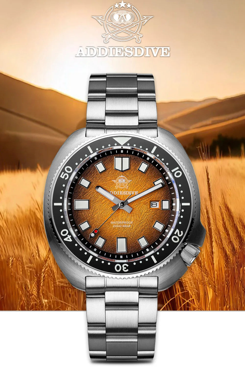 ADDIESDIVE AD2511 Watch For Men Sapphire Glass BGW9 Super Luminous 20Bar Waterproof Relogio Masculino Quartz Watch reloj hombre