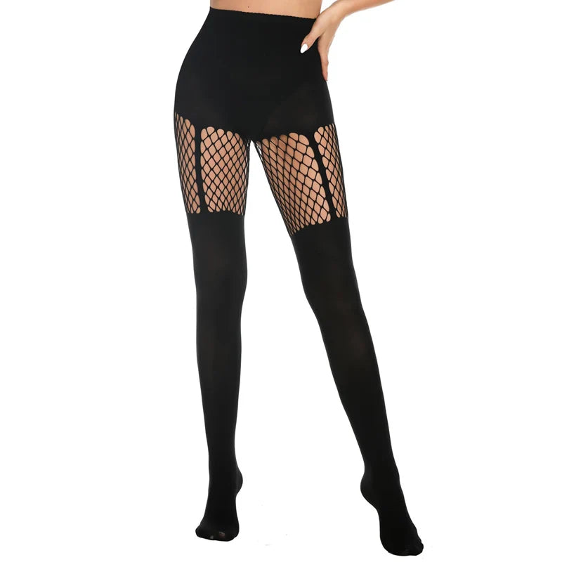 Sexy Hollow Pantyhose Suspenders Fishnet Stockings Nightclub Tights