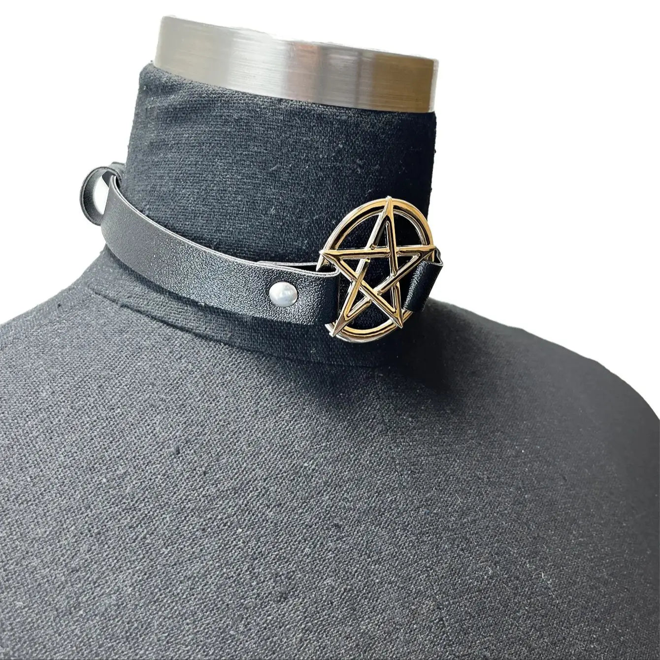 Gothic Punk Collar with Adjustable Fashionable Leather Neck Decoration and Spicy Girl Daily Dating Cosplay Accessories