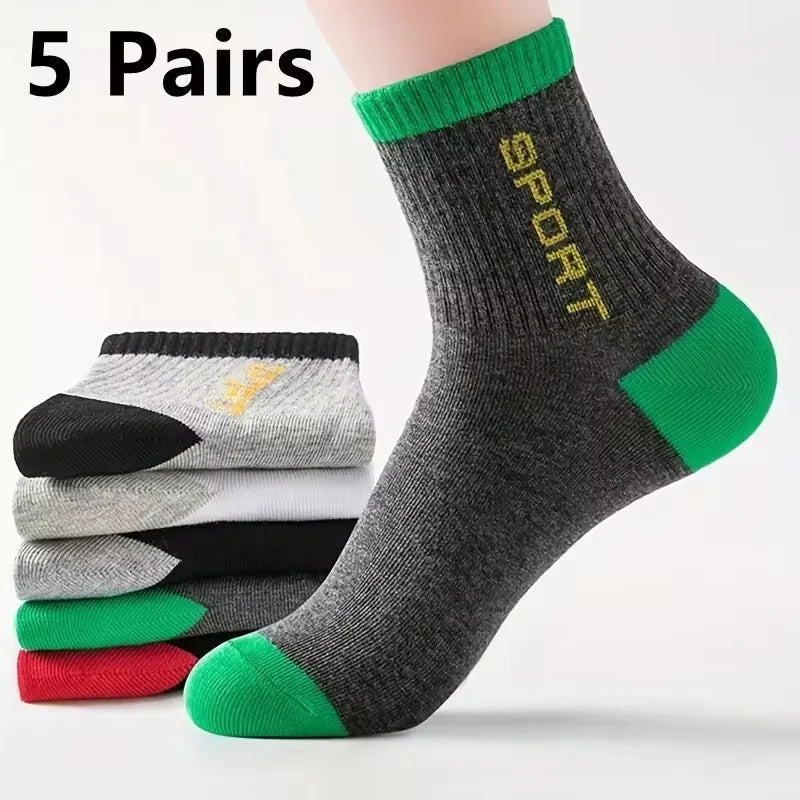 10/5/4/3 pairs of men's formal color blocking socks, comfortable and breathable soft business socks, men's socks and stockings-