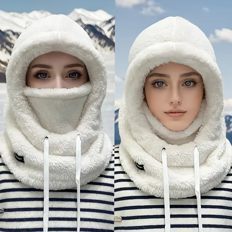 Winter Warm Balaclava Thermal Windproof Ski Hood Motocycle Face Cover Polar Fleece Adjustable Cycling Neck Cover Full Face Mask
