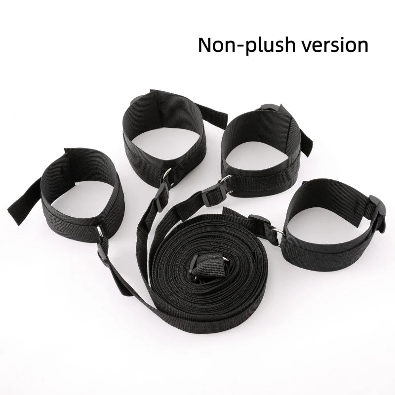 Bed B*ndage Restraint Set Adjustable Wrist Ankle Cuffs Comfortable Couples Handcuffs Adult S*x SM Game Lover Intimate Play Kit