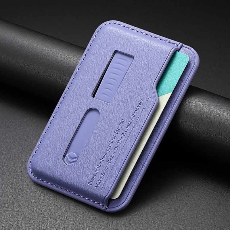 Magnetic Leather Wallet Card Holder Case for Magsafe IPhone 14 13 15 17 16 12 Air Pro Max Plus Mac Safe Hidden Strap Stand Cover