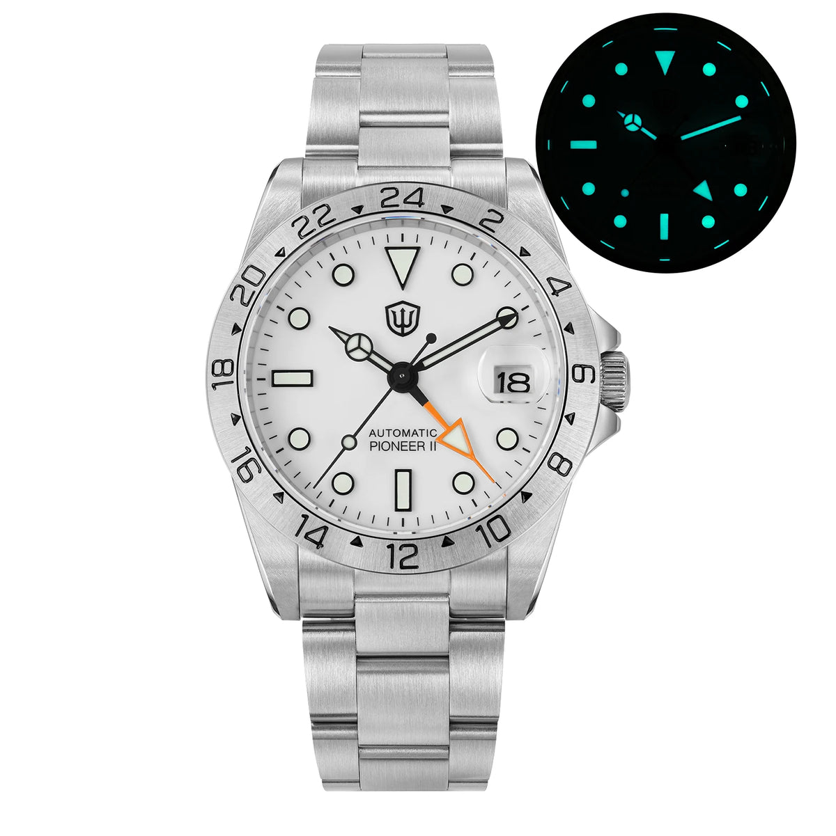Watchdives WD16570 V2 Pioneer Watch NH34 Automatic Movement Sapphire Crystal 20Bar Waterproof Luminous 37mm GMT Watches