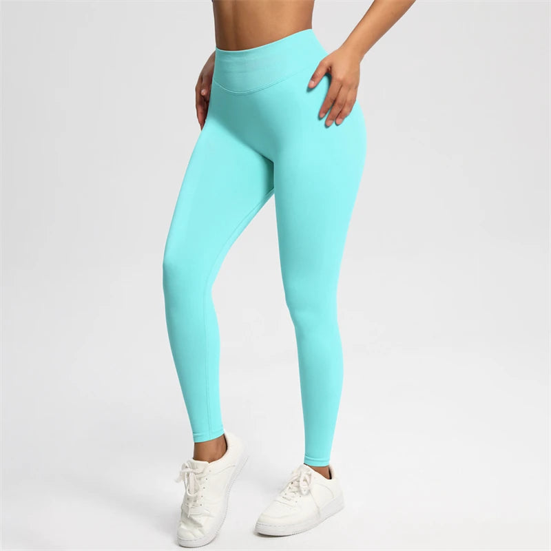 Bum Shaping Leggings Women Seamless Sports Yoga Pants Low Ribbed Band Gym clothes Fitness Workout Scrunch Butt Tight