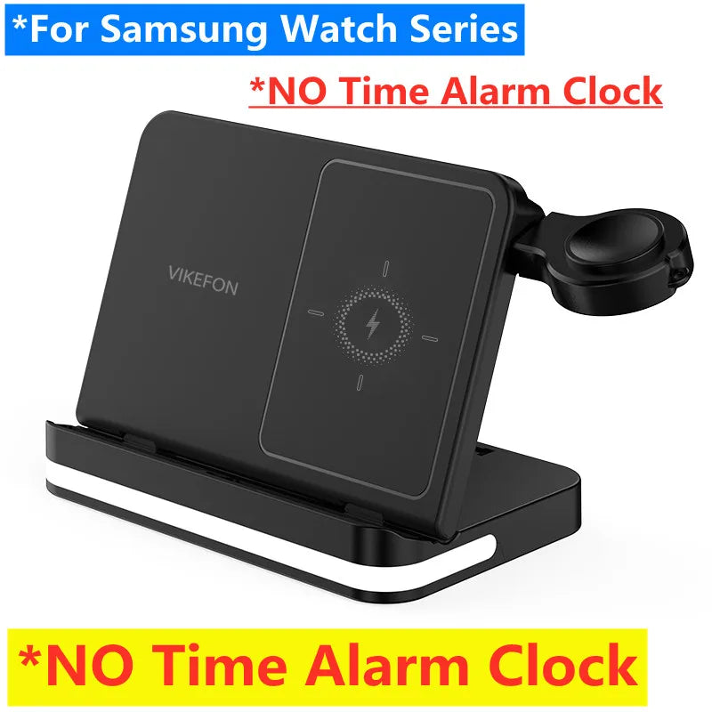 Wireless Charger Stand For iPhone 17-12 Samsung S25 S22 Ultra Fold Z Flip Galaxy Watch Active Buds Fast Charging Station Holder