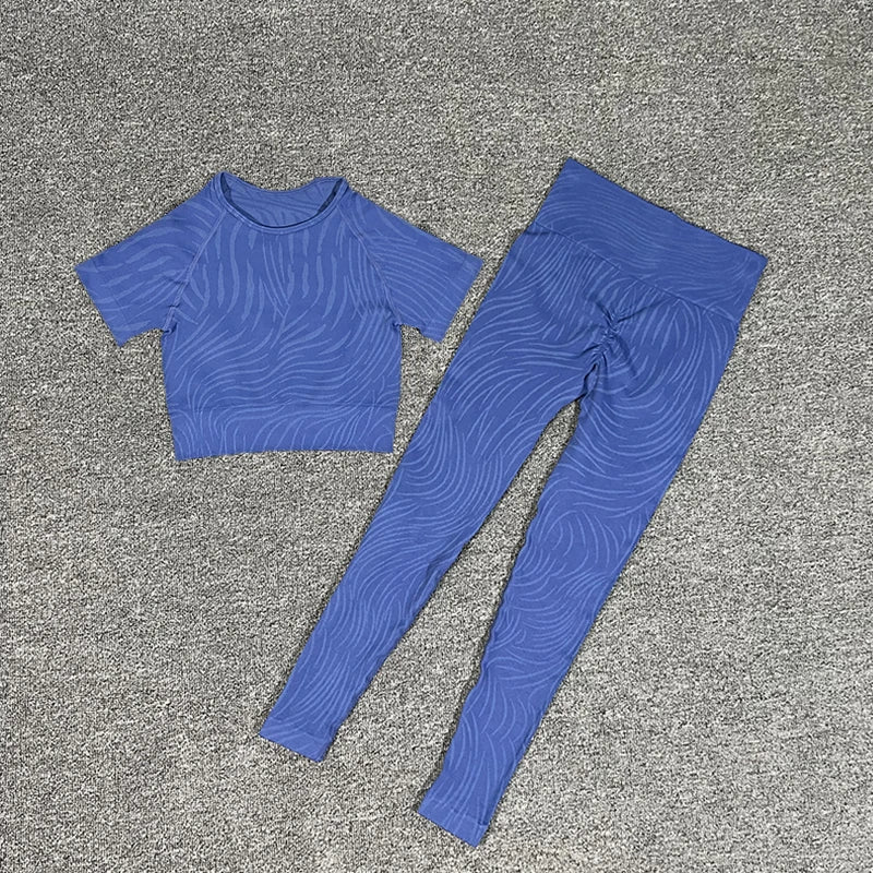 Sports Set Women Shorts Fitness Tights Seamless Yoga Set Crop Top Running Stretch High Waist Leggings Gym Sets Womens Outfits