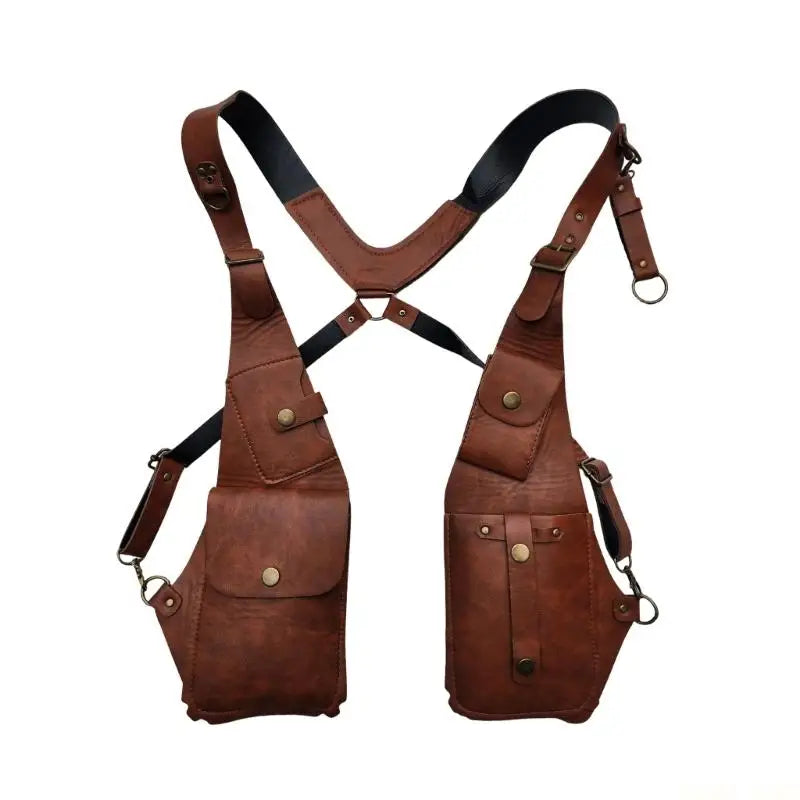 U2JB （1 Pack）Leather Shoulder Underarm Strap Wallet Adjustable Accessories with Double Bag