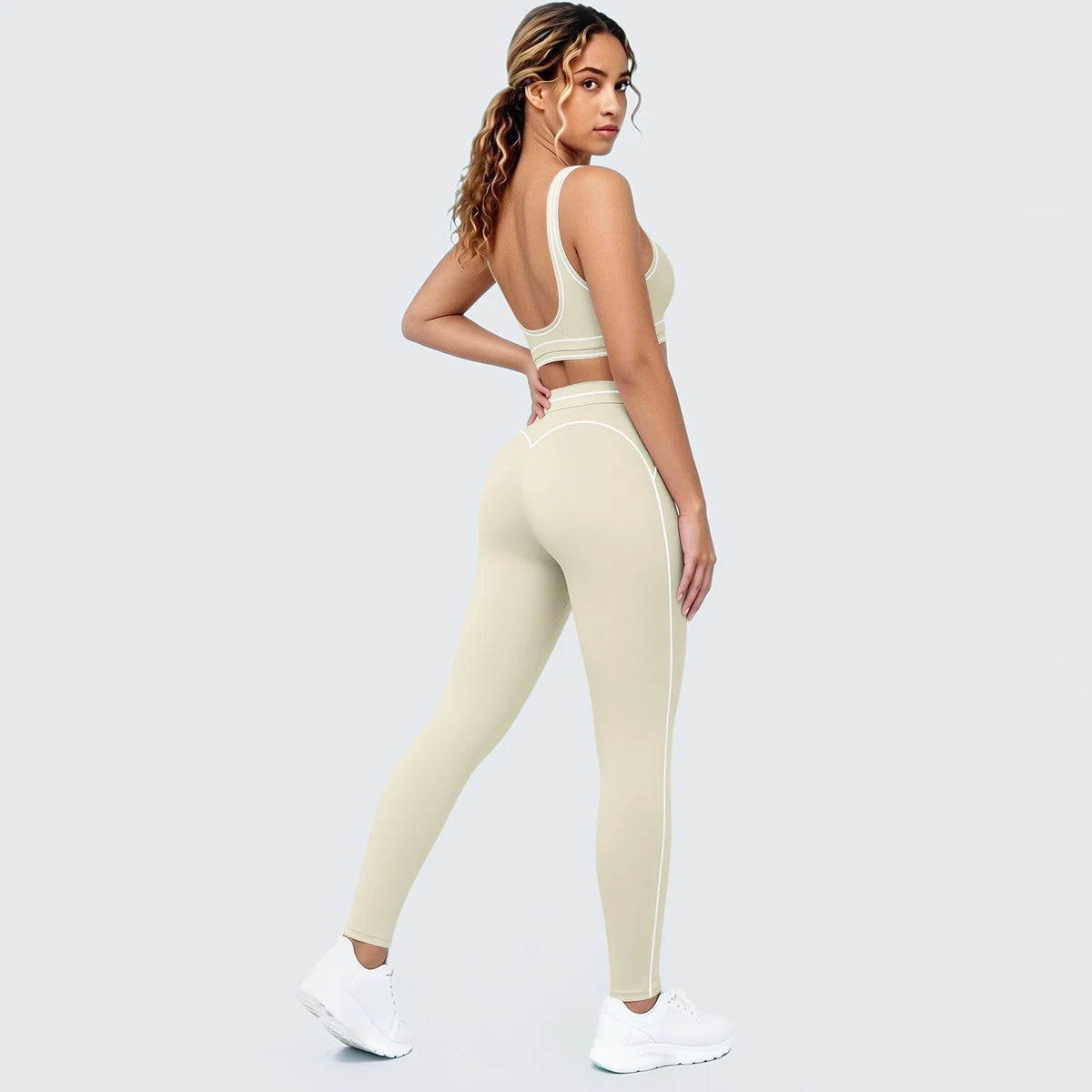 Women Fitness Yoga Sports Set Sexy Beautiful Back Yoga Bra Workout Top Summer Running Sports Bra High Waisted Push Up Yoga Pants