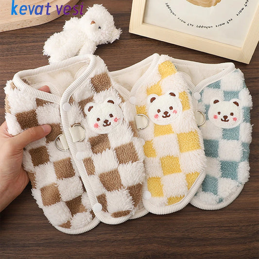 Winter Warm Dog Coat Fleece Pet Jacket for Small Medium Dogs Cats Soft Puppy Vest French Bulldog Chihuahua Teddy Clothing