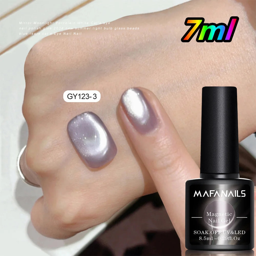 10ml/jar Moonlight White Magnetic Laser Gel Nail Polish Reflective Glitter Cat Eye Gel Semi-permanent UV Magnetic Venalisa GY