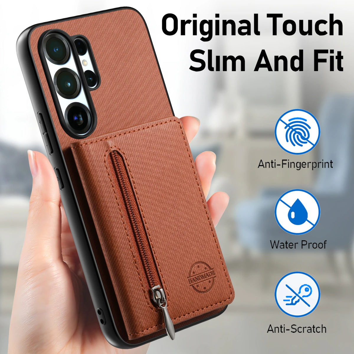 Zipper Cards Wallet Leather Phone Case For Samsung Galaxy S26 S24 S23 S22 Ultra Plus S23 S26 S25FE Purse Card Holder Stand Cover