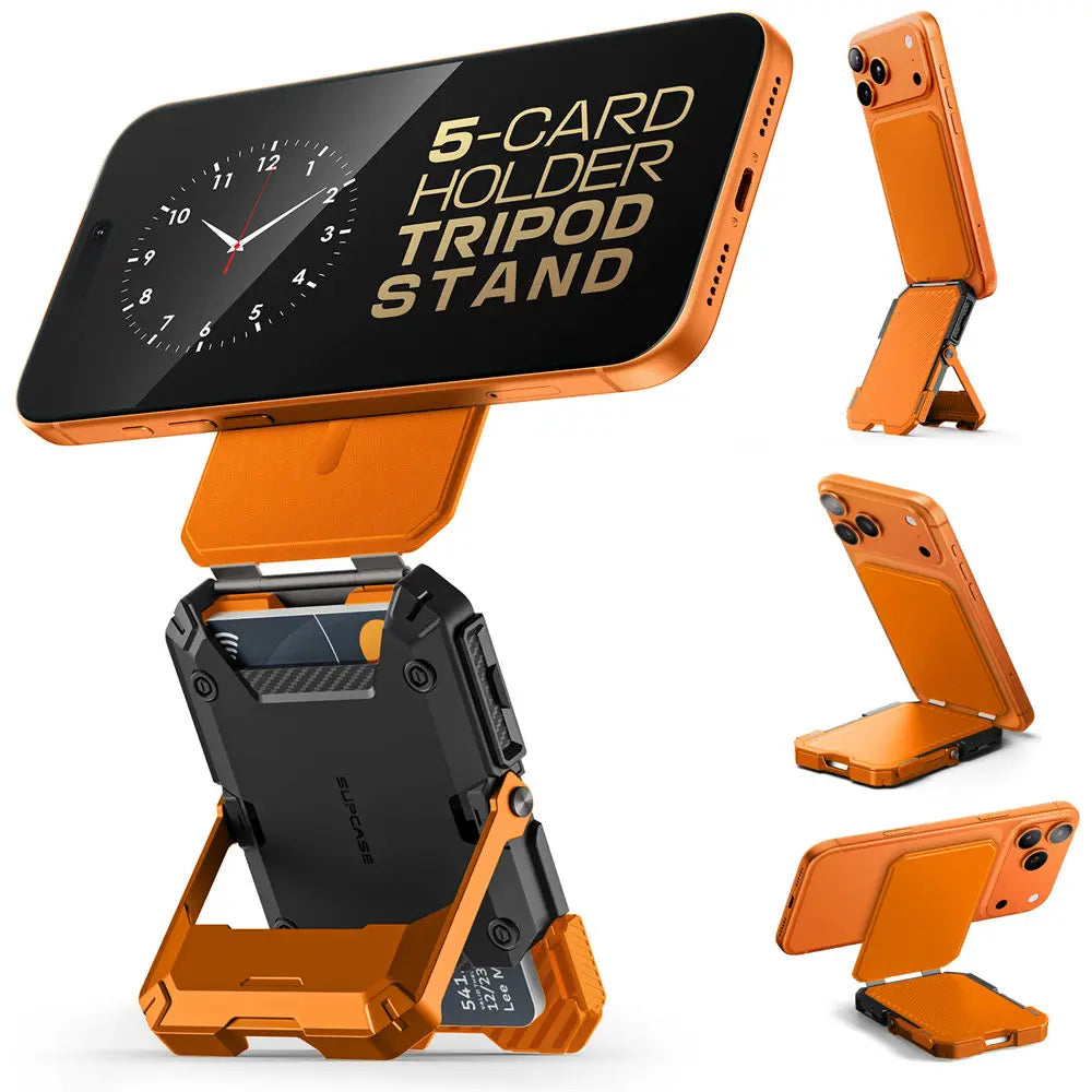 Magnetic Tripod Phone Stand Credit Card Holder for iPhone 16/15/14/13/12 SUPCASE Adjustable Phone Stand Compatible with MagSafe