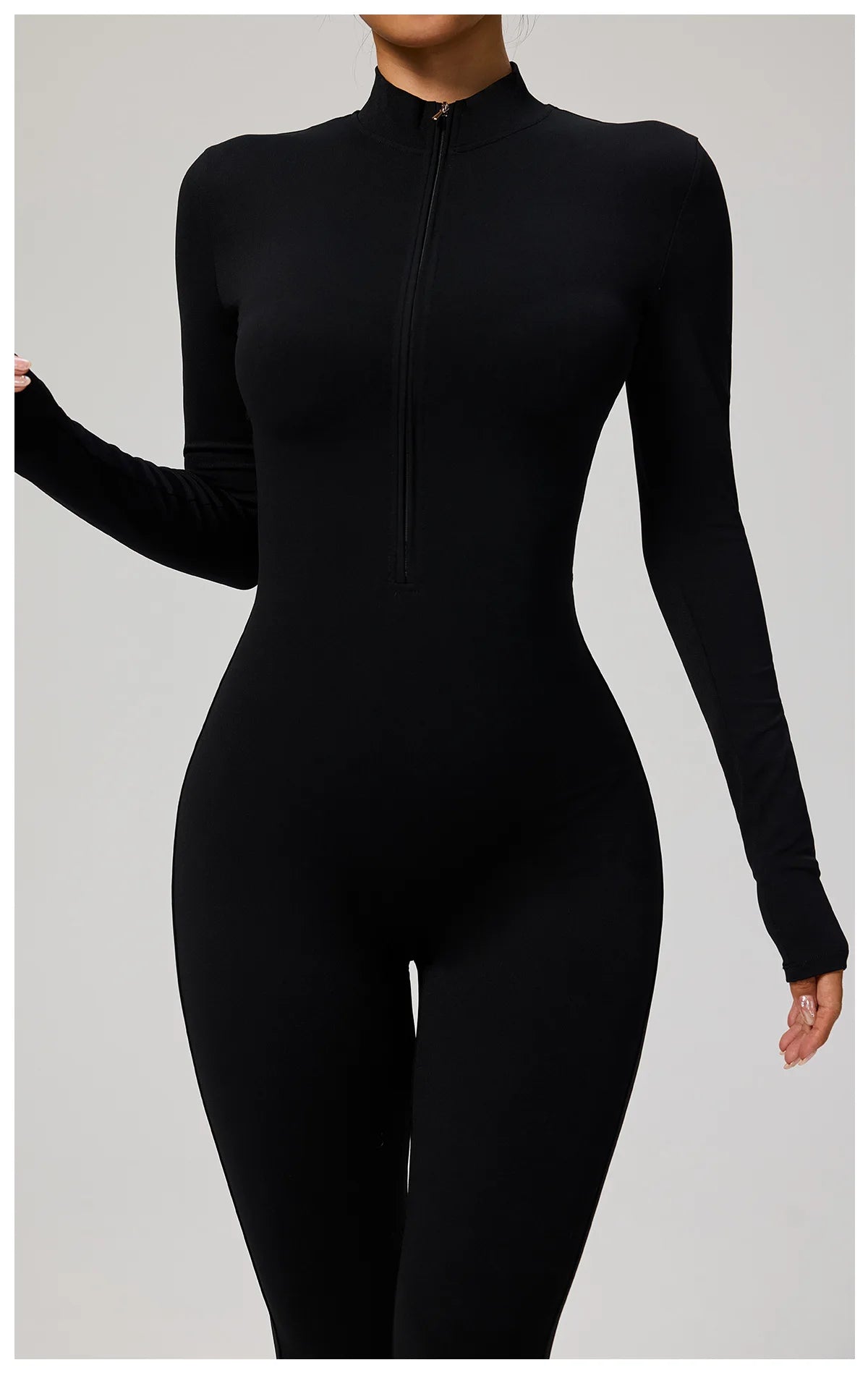 SOISOU Zipper Jumpsuit Women Quick Dry Clothing Sportswear Woman Gym Yoga Sport Sets Spandex Nylon Workout Sets Women Tracksuit