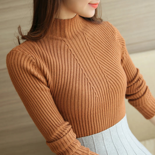 Autumn Winter Turtleneck Sweater Women Basic Slim Pullover Women Sweaters And Pullovers Knit Jumper Ladies Tops 2025