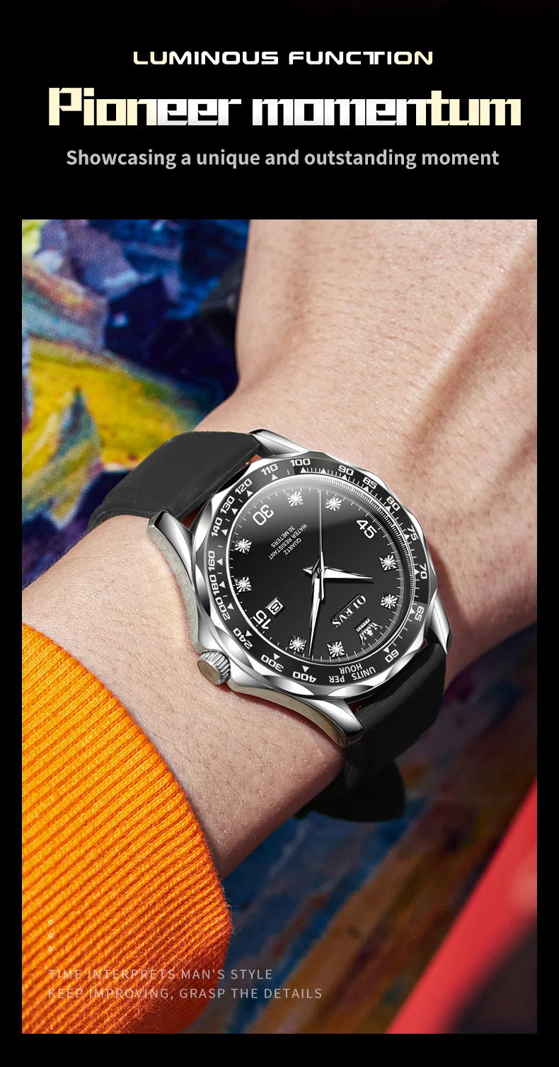 OLEVS 9988 Quartz Watch for Men Luxury Style Waterproof Stainless steel TOP Brand Classic Date Men's Watches Relógio Masculino