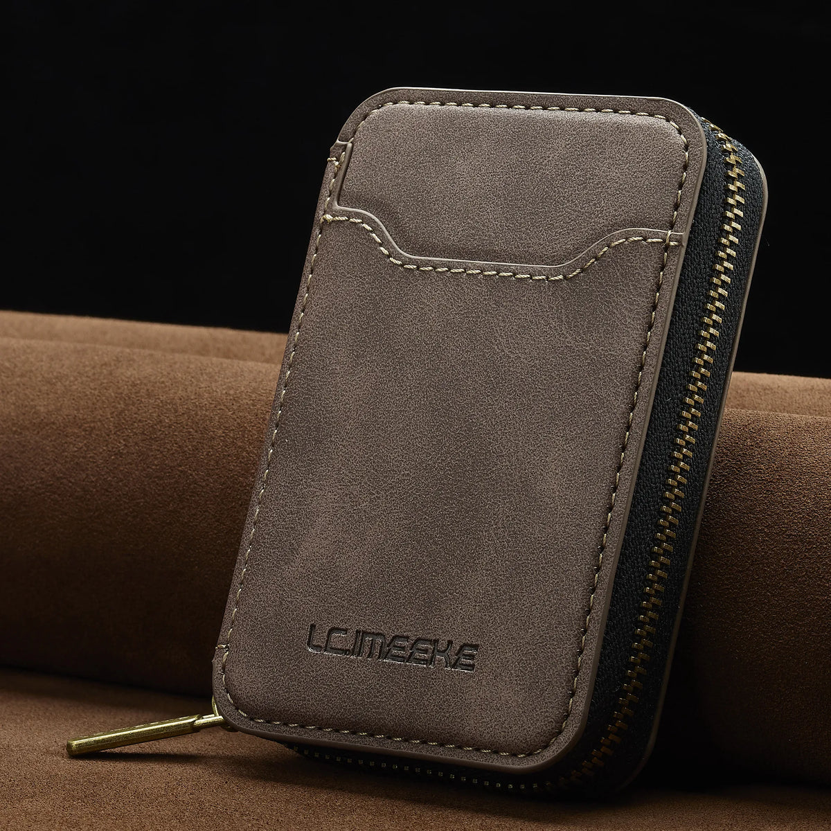 Magnetic Attraction Zipper Leather Card Slot Wallet for iPhone 17 Samsung Galaxy Google Xiaomi Phone MagSafe Magnetic Phone Bag