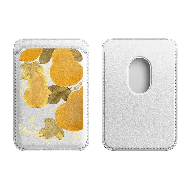 For MagSafe For iPhone 17 Pro Max Case For Samsung Galaxy S26 S25 FE Lucky Goldfish Painting Wallet Card Holder Magnetic Cover