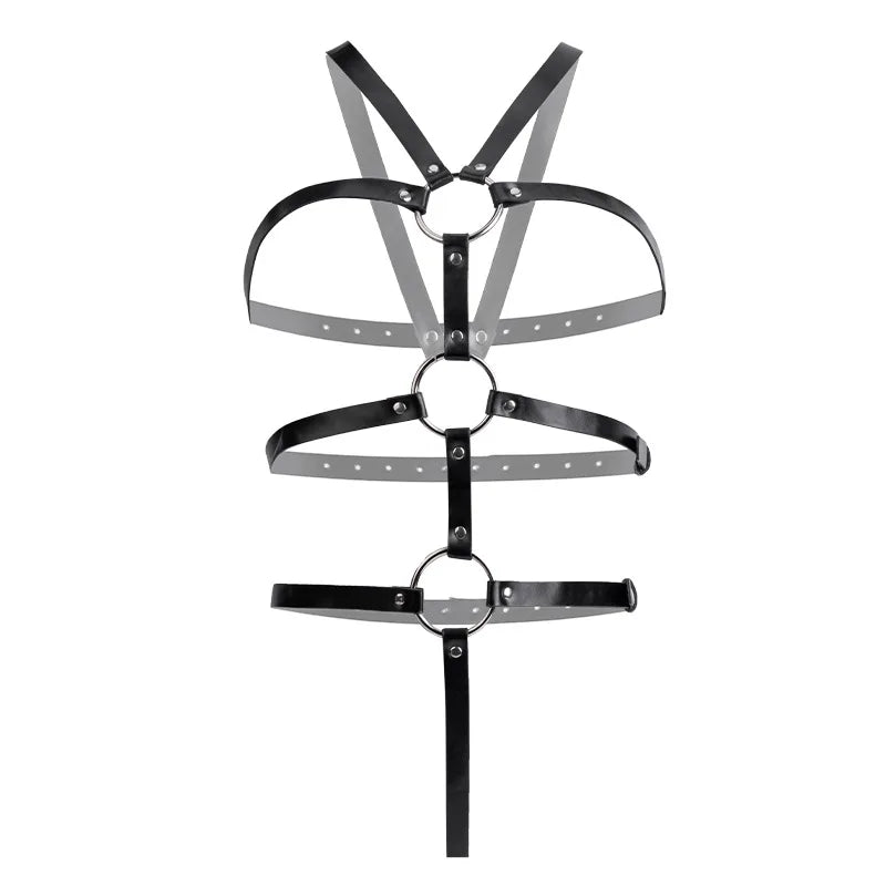 Men's Body Chest Harness Belt Adjustable Punk Leather Bodysuit Fetish Lingerie Bondage Strap Party Clubwear Male Sex Costumes