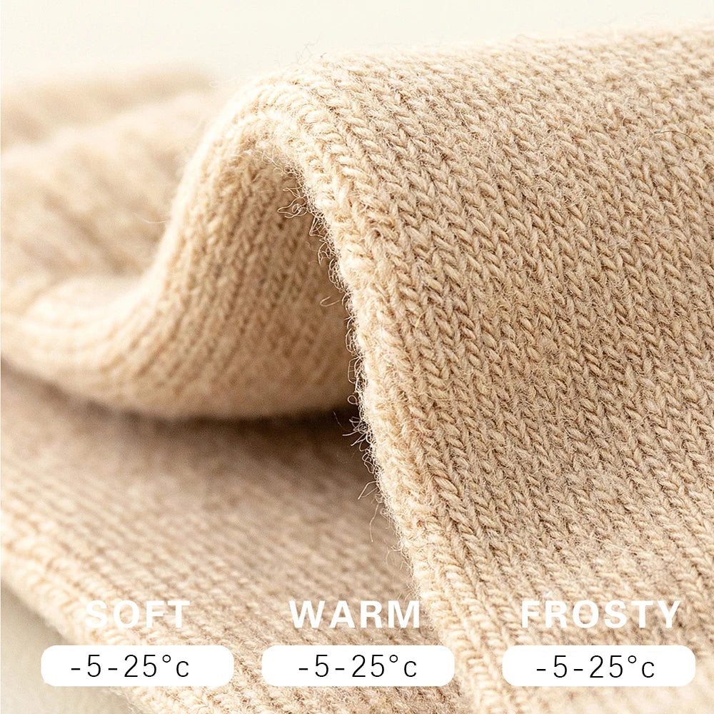 1 Pairs High Quality Men's Wool Socks Winter Thick Warm Snow Boots  Socks Outdoor Cold Resistant Frost Proof Super THick Socks