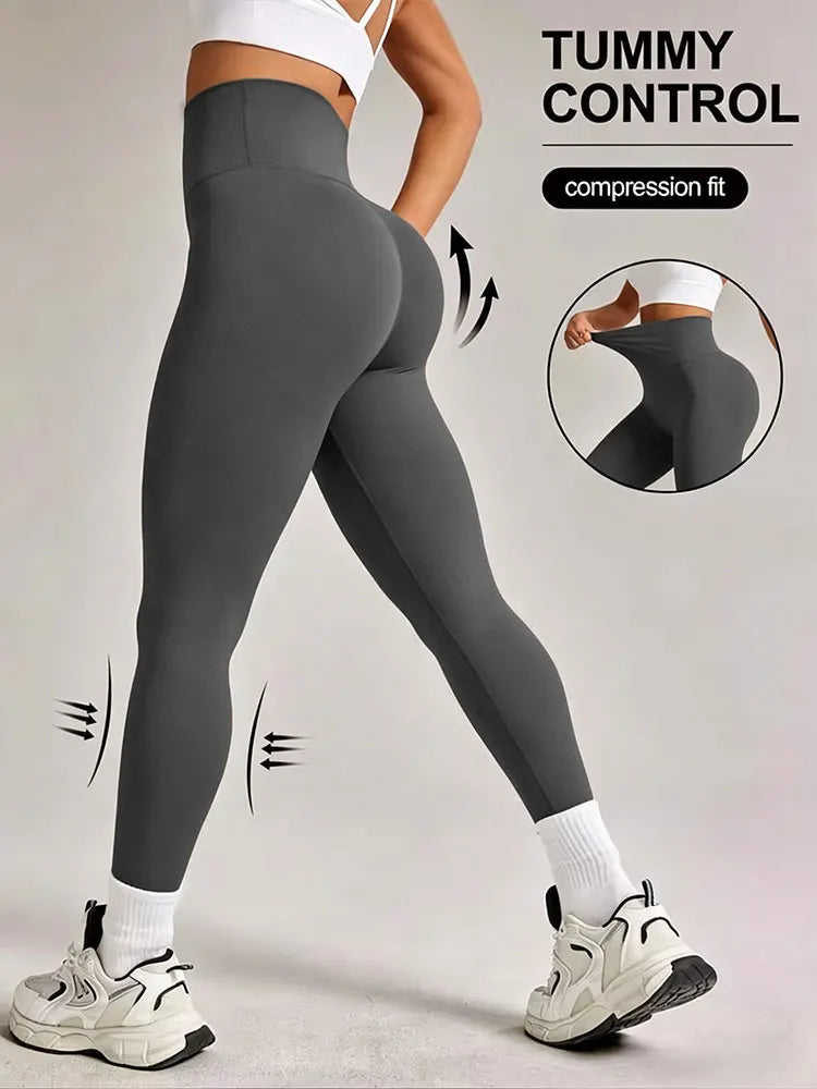 Seamless Nude Yoga Pants High Waisted Sports Tight Legging Quick Drying Stretch Fabric Yoga Pants Running Pilates 9 Inch Trouser