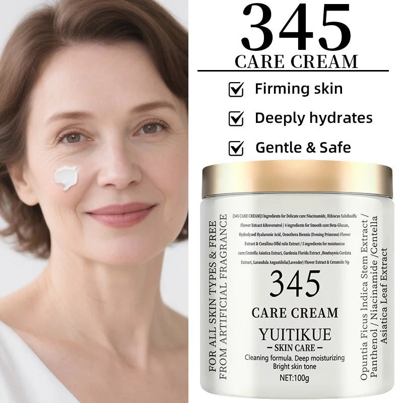 Facial Care Cream 100g - 3-in-1 firming, deep moisturizing, and skincare, with natural extracts, suitable for all skin types