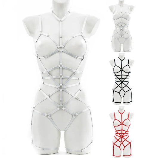 Women Sexy Body Harness Belt Bdsm Bondage Lingerie Garter Belt Lingerie Leg Harness Punk Gothic Fetish-Clothing