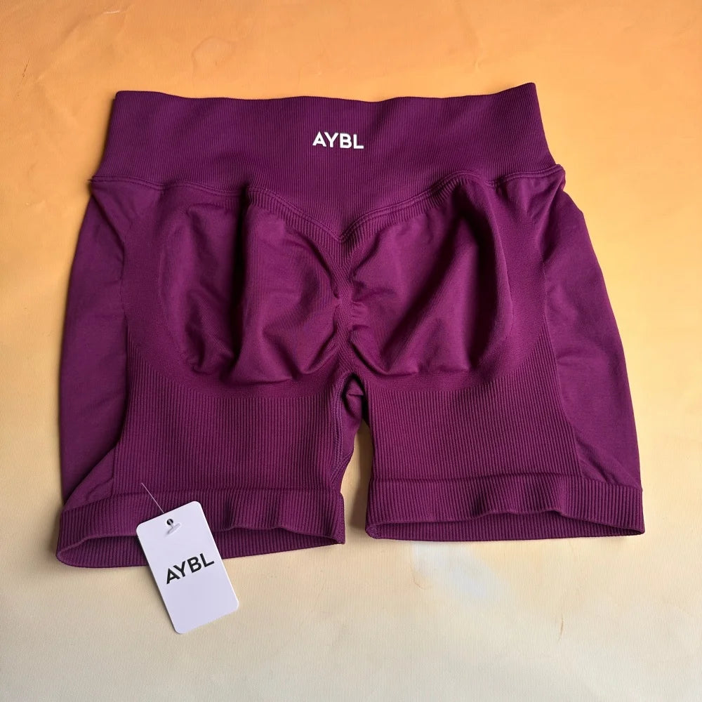 Brand Women's Sports & Yoga Set: Seamless Compression Shorts and Yoga Bra—Moisture-Wicking, Non-Slip, and Secure.