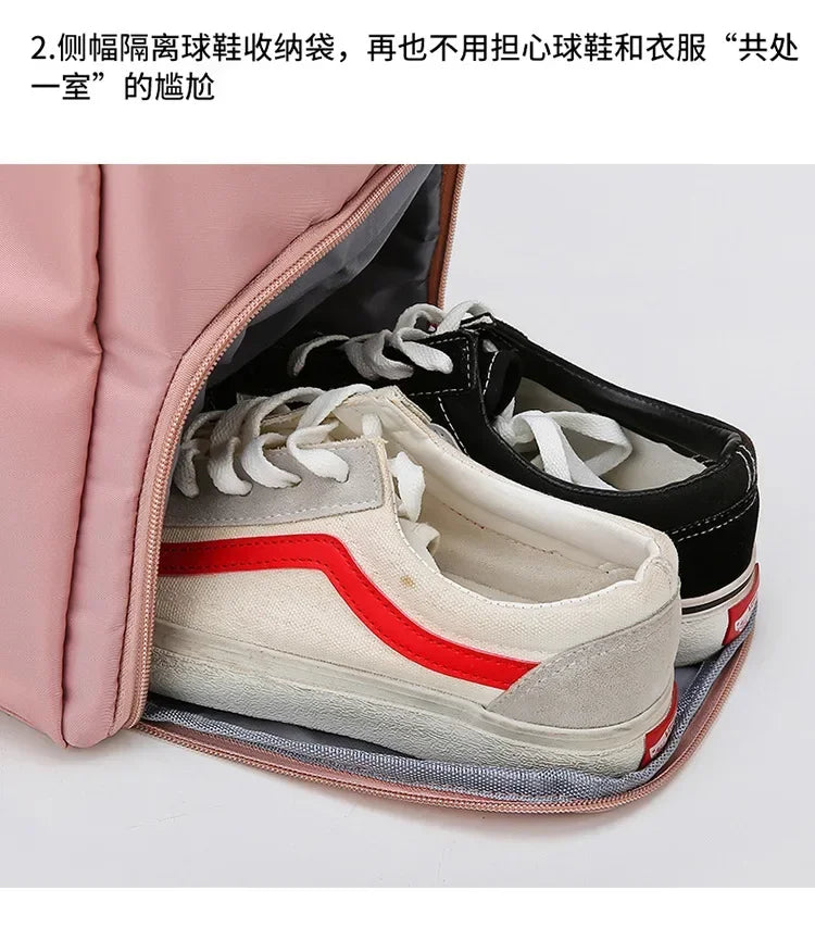 Training Yoga Sporttaschen Fitness Gym Taschen Nass Trocken Separate Gepäcktasche mit separatem Schuhfach Reisetasche Handtasche