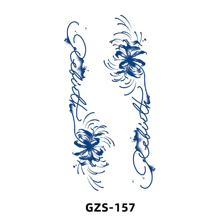 New Herbal Juice Tattoo Cute Flower Small Fresh Flower Semi Permanent Ins Temporary Tattoos Sticker size: 70*120mm