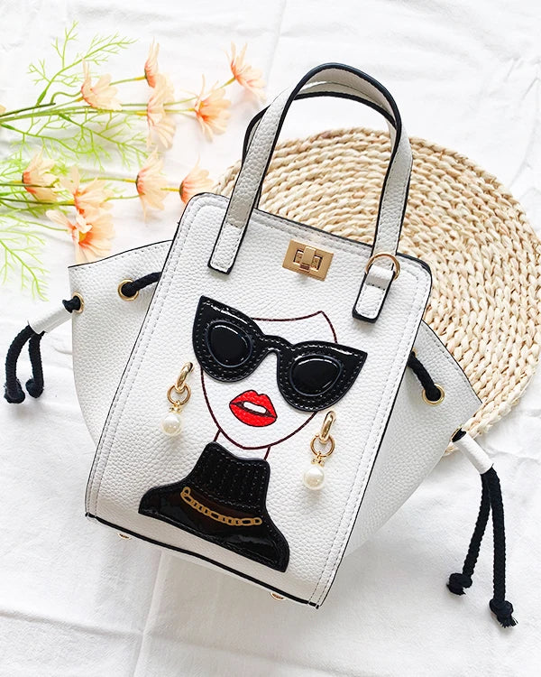 Novelty Lady Face Crossbody Bag for Women Fashion Purses and Handbags Designer Shoulder Bag Party Clutch Bat Bag Casual Totes