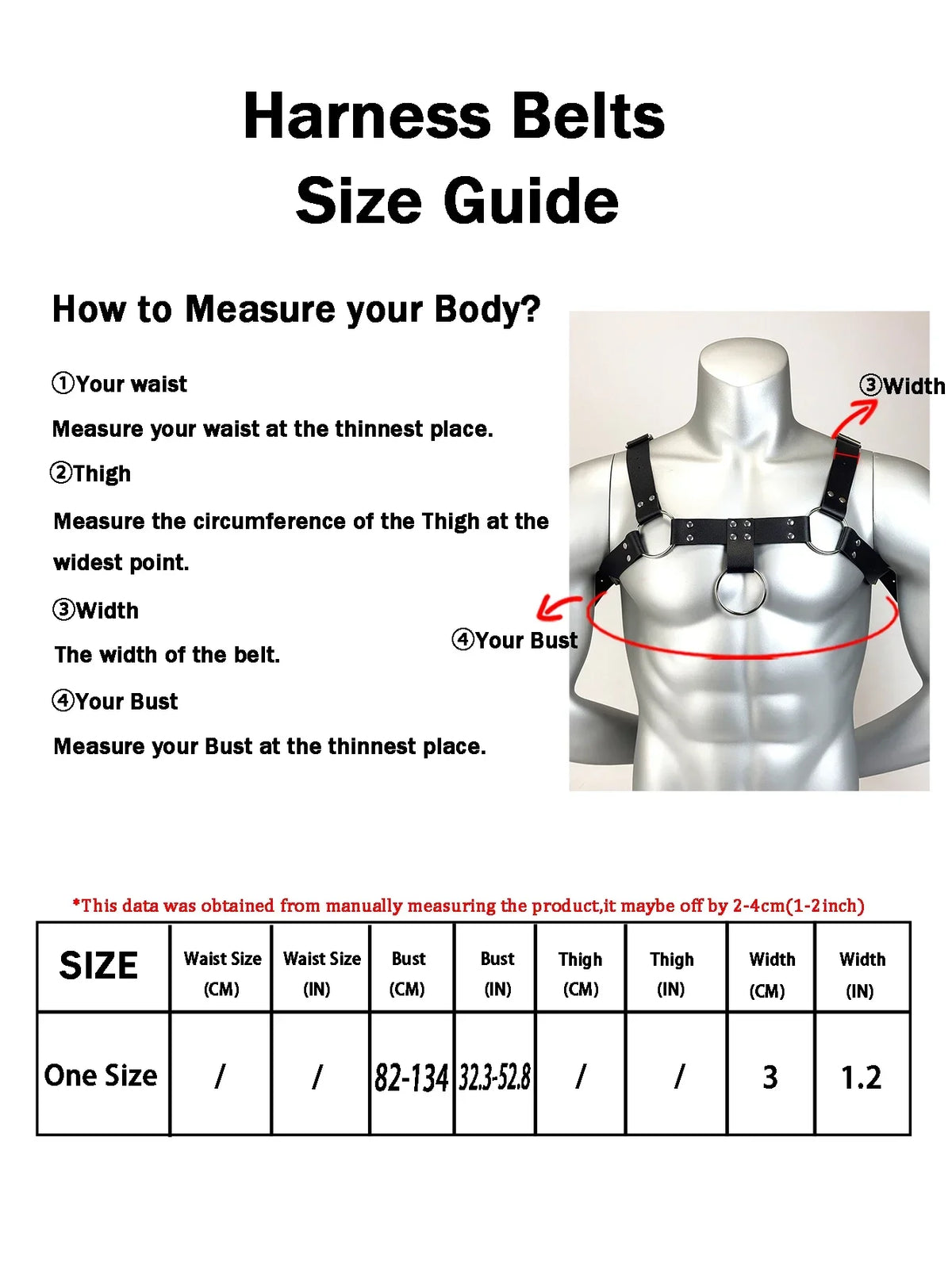 Trendy PU Leather Men Harness Belt Gothic Punk Adjustable Chest Harness Vest Straps Vintage Belt for Daily Streetwear Party