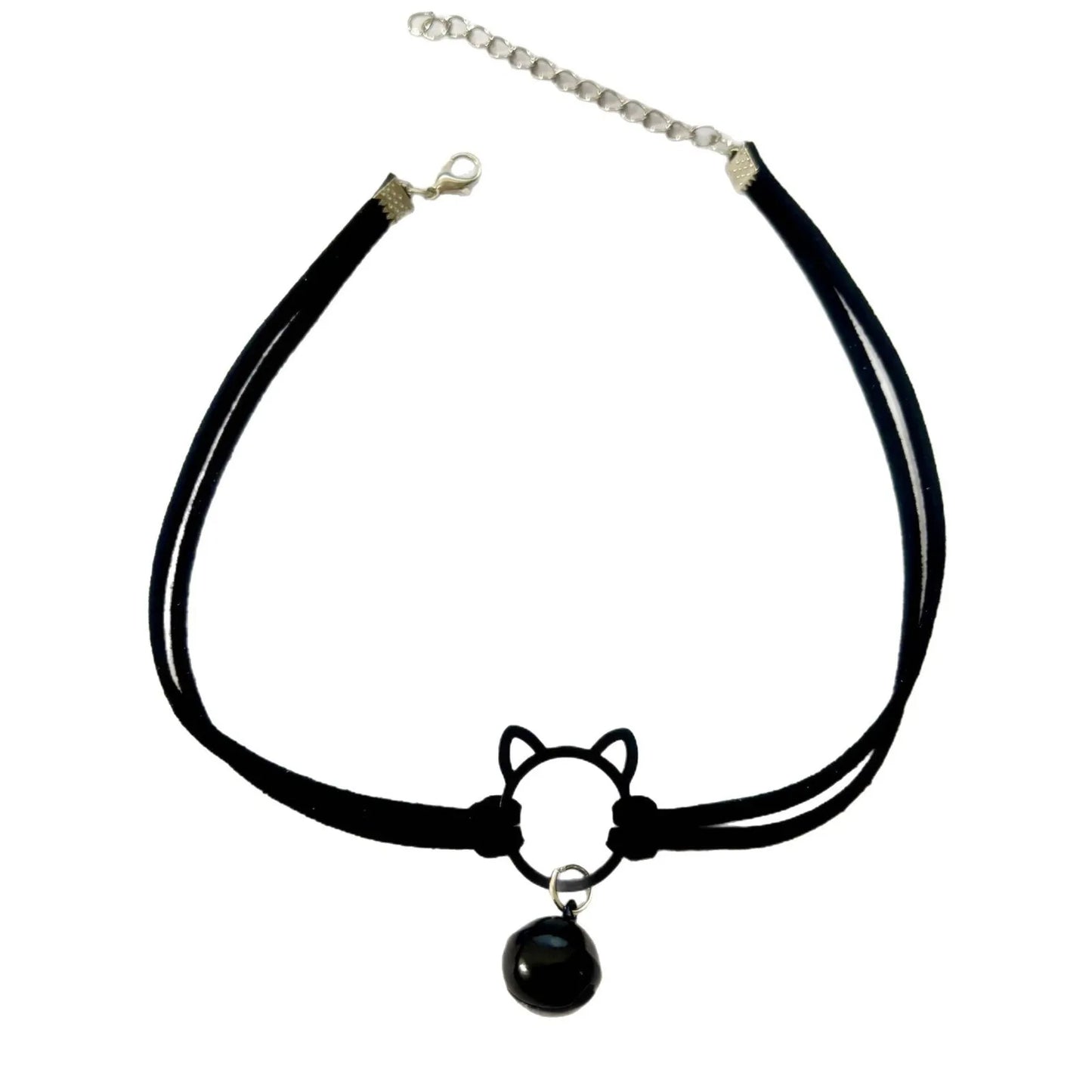 Personality Sweet Cool Babes Diablo Pussy Bell Necklace Choker Collarbone Chain Necklace Collar