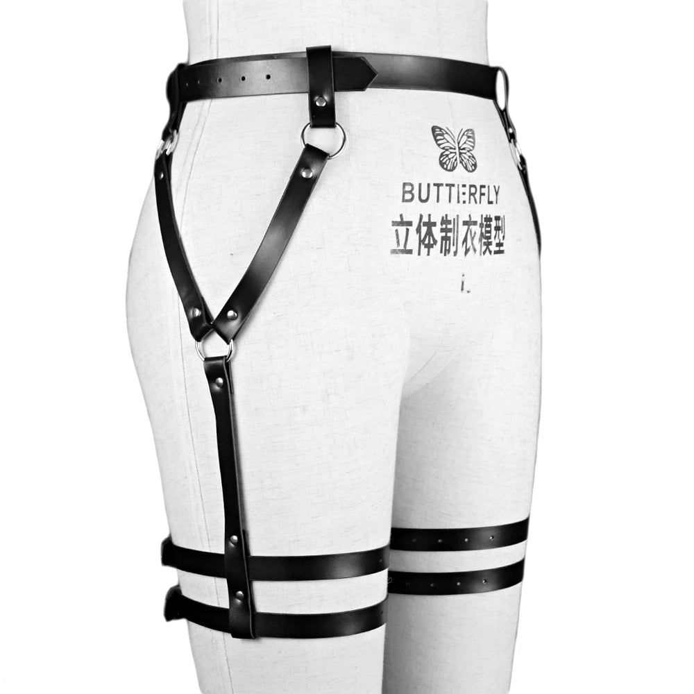 Women Harness Leg Harness Goth Garter Belt Lingerie Body, Belts Thigh Garters Belt Straps Punk
