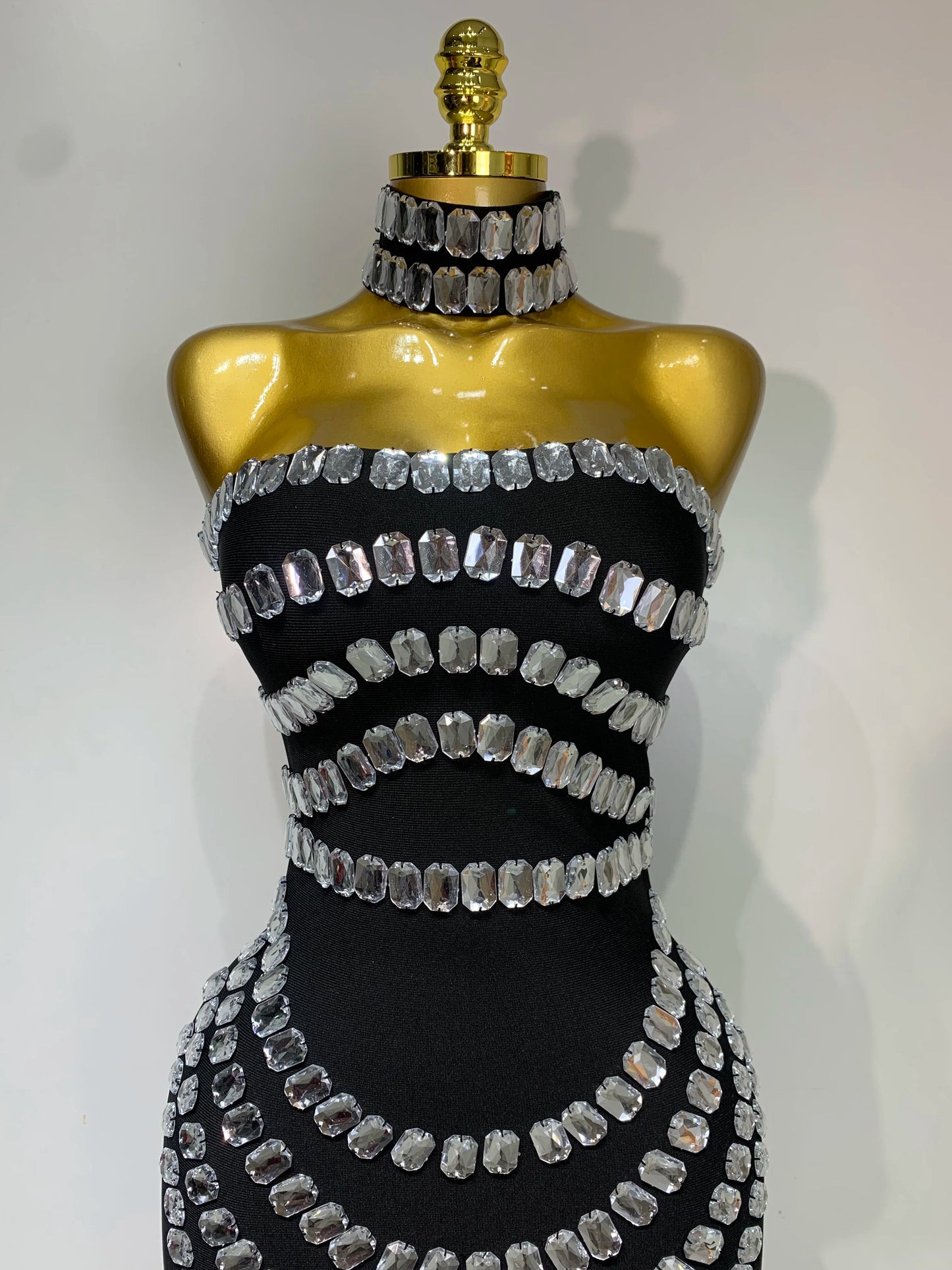 Women Sexy Backless Strapless Black Beading Long Bandage Bodycon Dress 2025 Celebrity  Elegant Evening Luxury Birthday Dresses