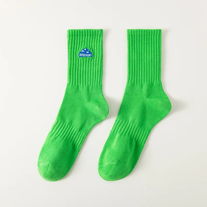 New Athletic Embroidered Socks for Men Basketball Cotton Crew Socks Fashion Women Men Sports Running Socks High Quality