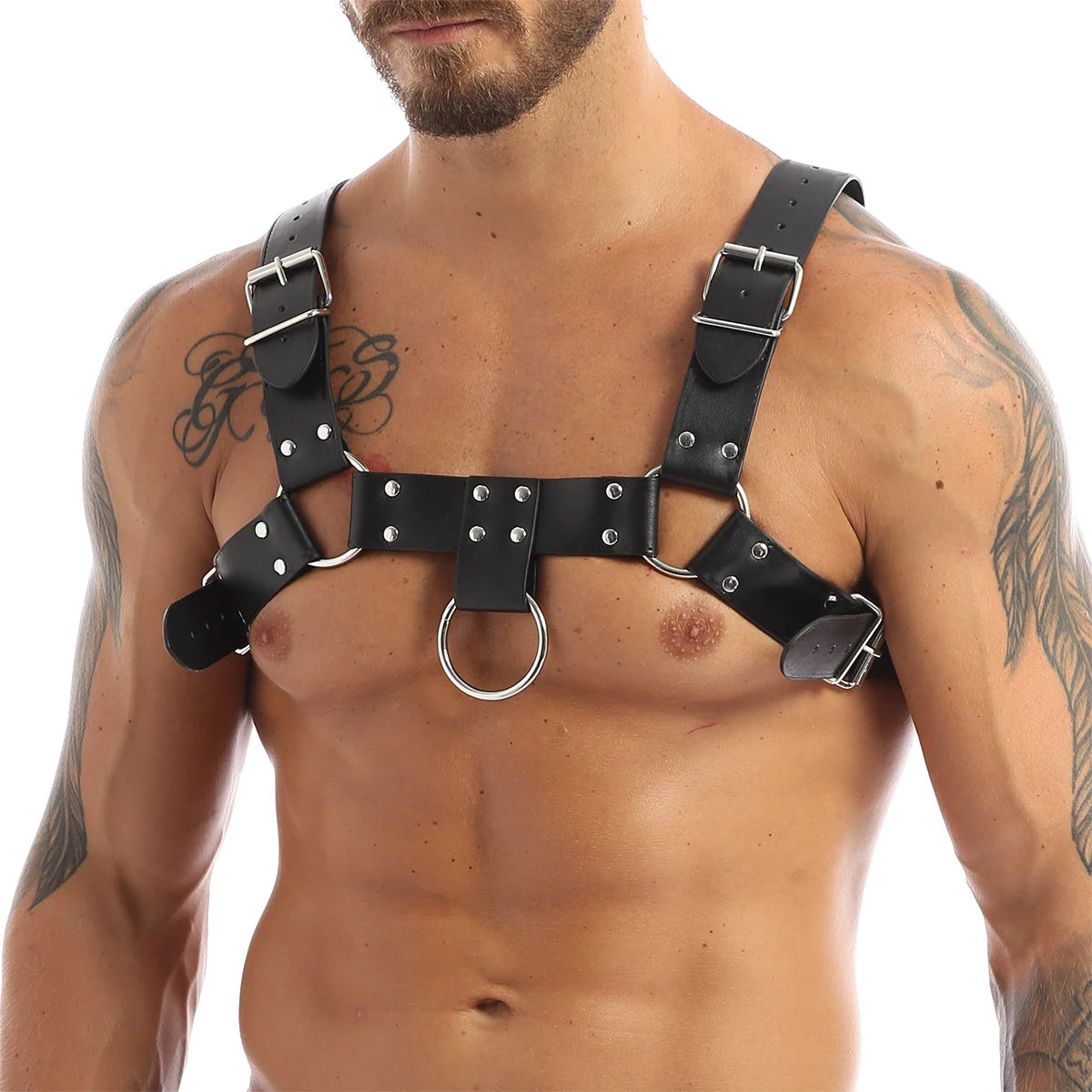 Men Sexy Fashion PU Leather Harness Belts Adjustable Bdsm Goth Punk Gay Party Fetish Costume Exotic Sex Accessories