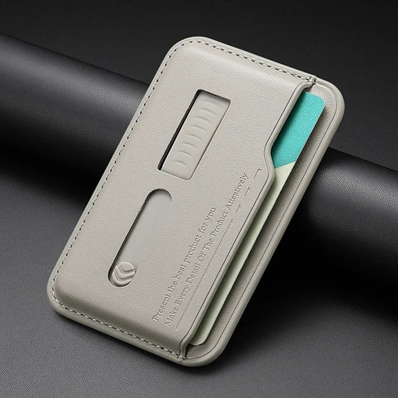 Magnetic Leather Wallet Card Holder Case for Magsafe IPhone 14 13 15 17 16 12 Air Pro Max Plus Mac Safe Hidden Strap Stand Cover