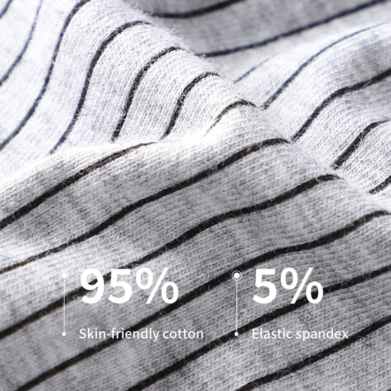 MiiOW 3Pcs Cotton Men's Panties 3A Antibacterial Man Boxer Underwear Fashion Stripeds Printed Men Underpants Boxers Trunks L-5XL