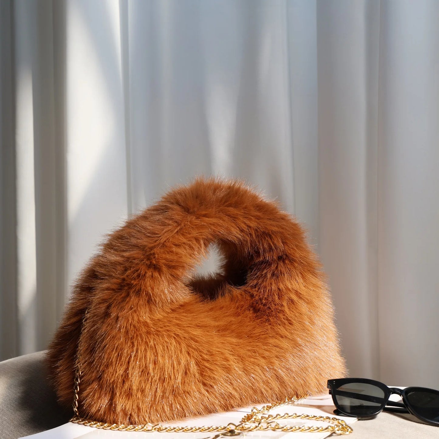 Winter Leopard Plush Handbags for Women Luxury Faux Fur Female Hobos Crossbody Bags Large Capacity Furry Clutch Shoulder Bag