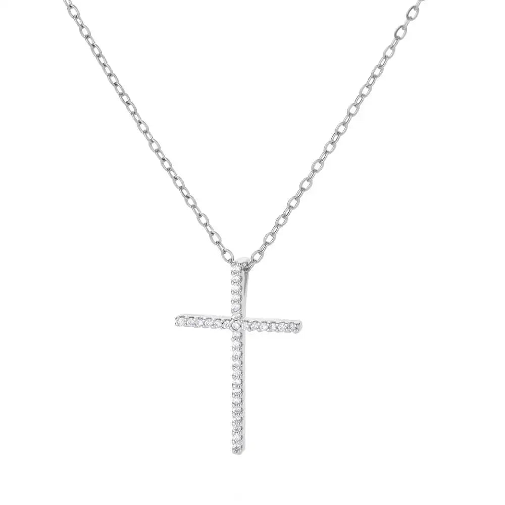 Stainless Steel Jesus Cross Necklace For Women Men Gold Color Caravaca Angels Crucifix Charm Choker Rapper Jewelry Hip Hop Gift