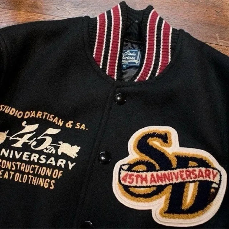 2025 American New Fashion Letter Embroidered Leather Sleeve Jacket Men Y2K Harajuku Hip-hop Popular Couple Baseball Uniform